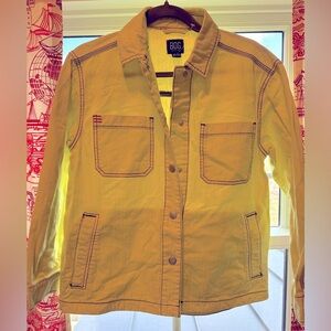 New BDG Urban Outfitters Stella Snap Up Jacket Neon Lime